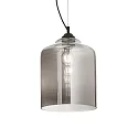 Pendelarmatuur BISTRÒ SP1 SQUARE E27 IP20, rookkleuren, zwart