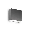 Wandarmatuur voor buitenshuis TETRIS-1 G9 IP44, antraciet, mat, gepoedercoat, transparant