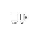 Ideal Lux Wandarmatuur voor buitenshuis TETRIS-1 G9 IP44, grijs, mat, gepoedercoat, transparant