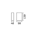 Ideal Lux Wandarmatuur voor buitenshuis TETRIS-2 G9 IP44, antraciet, mat, gepoedercoat, transparant