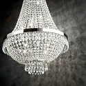 Pendant luminaire CAESAR, 12 flames, Ø 55cm,  incl. G9 28W 2700K, with ice chrystal tips