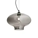 Pendant luminaire BISTRÒ SP1 ROUND, Ø 40cm, E27, smokes glass / black