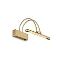 LED wall luminaire BOW, width 26cm, 2.5W 3000K 150lm, pivotable, with switch, brushed brass