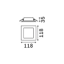 Paneelarmatuur GROOVE SQUARE 11.8CM klein, vierkant IP20, wit 