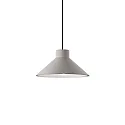 Pendant luminaire OIL-6, Ø 25cm / H 12.5cm, E27 max. 15W, concrete, cement grey / black