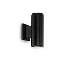 Wandarmatuur voor buitenshuis BASE up down GU10 IP44, zwart mat, transparant