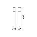 Outdoor floor luminaire PULSAR, IP44, height 80cm, E27 max. 42W