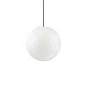 Pendelarmatuur voor buiten SOLE Ø 30CM baalvormig E27 IP44, opaalwit dimbaar