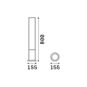Ideal Lux Staande armatuur voor buiten EDO OUTDOOR ROUND GX53 IP44, antraciet