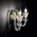 Ideal Lux Wandarmatuur STRAUSS 2-vlams E14 IP20, barnsteen, roségoud, transparant