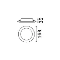 Ideal Lux Paneelarmatuur GROOVE ROUND Ø 16.8CM plat, rond, on/off IP20, wit 