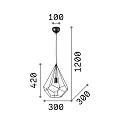 Pendelarmatuur AMPOLLA 3 instelbaar E27 IP20