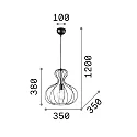 Ideal Lux Pendelarmatuur AMPOLLA 1 instelbaar E27 IP20, zwart