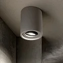 Ideal Lux Ceiling luminaire OAK ROUND, IP20, Ø 13.5cm, GU10, pivotable, cement, grey