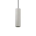 Pendant luminaire OAK ROUND, IP20, Ø 7cm, GU10 max. 35W, cement grey / black cable