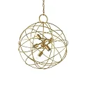 Pendant luminaire KONSE, 6 flames, Ø 60cm, E27, satined dark gold