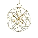 Pendant luminaire KONSE, 7 flames, Ø 80cm, E27, satined dark gold