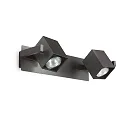 Wand- en plafondarmatuur MOUSE 2-vlams, draaibaar, roteerbaar GU10 IP20, zwart