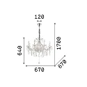 Ideal Lux Kroonluchter NAPOLEON 8-vlams E14 IP20, chroom