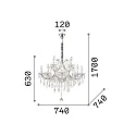 Ideal Lux Kroonluchter NAPOLEON 12-vlams E14 IP20, goud