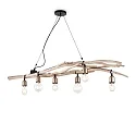 Pendelarmatuur DRIFTWOOD 6-vlams E27 IP20, hout
