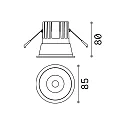 Ideal Lux Plafondinbouwarmatuur GAME TRIM ROUND 85MM rond, stijf, UGR < 19, on/off IP40/IP20, zwart 