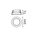 Ideal Lux LED recessed spot BASIC WIDE, IP44, Ø 14.4cm, 15W 3000K 1500lm 87°, matt white