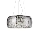 Pendelarmatuur AUDI-80 8-vlams G9 IP20, chroom, helder, rookkleuren
