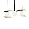 Pendelarmatuur LINGOTTO SP3 3-vlams, 1-voudig, instelbaar E14 IP20, zwart mat, messing gesatineerd dimbaar