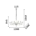 Chandelier BRIGITTA, 12 flames, Ø 120cm, E14
