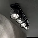 Ideal Lux Wand- en plafondarmatuur GLIM 4-vlams GU10 IP20, zwart, gepoedercoat
