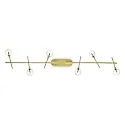Wall / Ceiling luminaire MARACAS, 6 flames, incl. G4 2W 3000K, satined brass / clear