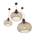 Ideal Lux Pendant luminaire ONION SMALL, Ø 38cm, E27 max. 60W, metallic brwon