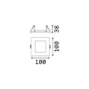 Ideal Lux Spring clip mountiung frame for LED recessed spot DYNAMIC, square, 10 x 10cm, black