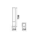 Ideal Lux Staande armatuur voor buiten EDO OUTDOOR SQUARE GX53 IP44, Koffie bruin
