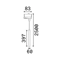 Ideal Lux 3-fase pendelarmatuur LOOK TR 3-PHASE down, stijf, incl. 3-fase adapter GU10 IP20, zwart mat 
