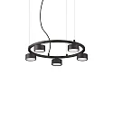 Pendant luminaire MINOR ROUND, 5 flames, Ø 50cm, incl. GX53 7W 3000K, black