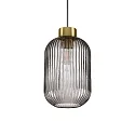 Pendelarmatuur MINT-3 E27 IP20, rookkleuren, Messing gesatineerd