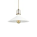 Pendant luminaire ERIS-4, E27, metal / details in satined gold / fabric coated cable, white