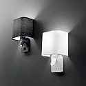 Ideal Lux LED wall luminaire GEA MAP2 SQUARE, E27 + LED spot, 2 switches, without shade, white