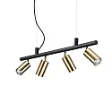 Spot DYNAMITE SP4 draaibaar, roteerbaar GU10 IP20, zwart, Messing gesatineerd
