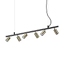 Spot DYNAMITE SP6 draaibaar, roteerbaar GU10 IP20, zwart, Messing gesatineerd