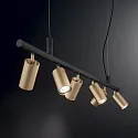 Ideal Lux Spot DYNAMITE SP6 draaibaar, roteerbaar GU10 IP20, zwart, Messing gesatineerd