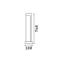 Ideal Lux Staande armatuur voor buiten TITANO BIG IP55, grijs, gemêleerd, zwart mat