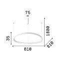 Ideal Lux pendant luminaire GEMINI 810 round, adjustable IP20, black