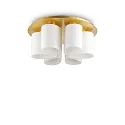 Plafondarmatuur DAISY 6-vlams E27 IP20, goud, wit