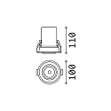 Inbouwarmatuur NOVA draaibaar, roteerbaar IP20, wit