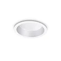 Recessed LED luminaire DEEP, IP20, Ø 10.3cm, aluminium white / diffus, 10W 4000K 1200lm 70°
