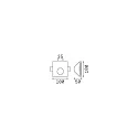 Ideal Lux Recessed LED wall luminaire WALKY-3, IP20, 1W 3000K 60lm, CRi >90, plaster paintable