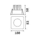 Ideal Lux Plafondinbouwarmatuur ROOM-65 hoekig IP65, zwart